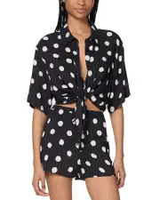 kate spade new york Dot Print Cover Up Shirt