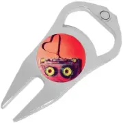 Music Cassette Love Golf Ball Marker Divot Repair Tool Bottle Opener