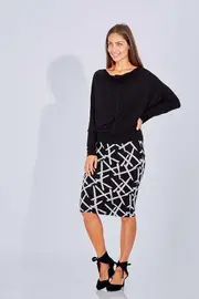 Sumi E Mid Length Skirt--LAY-PVSK13
