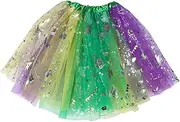 [FRCOLOR] Sparkly Sequin Tulle Skirt for Glitter Carnival Outfit with Elastic Waistband Shiny Dance Skirt for Parties and Festivals