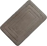 Non Slip Bath Mat Embossing Coral Velvet Bedroom Rug Solid Colors Floor Mats Sponge Non-Slip Bath mat Non Slip Mat (Color : Brown, Size : 500MMx800MM)