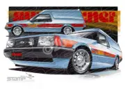 FORD XD SUNDOWNER PANEL VAN BLUE A1 STRETCHED CANVAS (FT247)