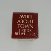 VTG AVON About Town lipstick 1970-1980s Red Suede NOS Old Stock AV01