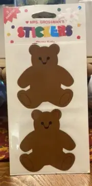 NEW VTG Mrs Grossman's Stickers Large Teddy Bears 3 Sheets