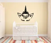 Unicorn Sleeping Nursery Room Vinyl Decal Sticker Decor Kids Bedroom