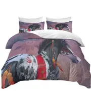 Native American Art on Painted War Pony Horse Quilt Cover