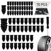 70 Pcs Tire Plug Kit Rubber Nails Vacuum Tyre Repair Screws for Car Motorcycle