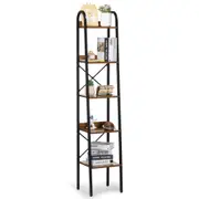 Metal Bookshelf Rustic Bookshelf 5-Tier for Living room Bedroom & Office