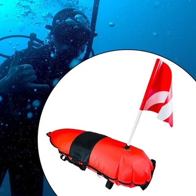 Diver below Floater Portable Buoy Ball for Swim Snorkeling Surface Signaling
