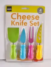 Handy Helpers 4 piece cheese knife set wedge, fork, two knives