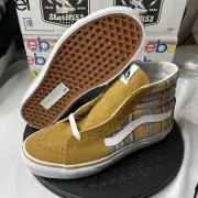 VANS SK8-HI SHOES VN000BW7BYA Plaid Wood Thrush New High Top Size 6 Mens 7.5 Wom