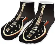 [QMNVBDS] Black Guitar Socks Ankle Length Socks Casual Short Socks for Women Men Low Cut Sports Socks Running Socks No Show Socks Ankle Socks Athletic Socks Workout Socks, Style, One Size