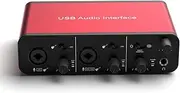 USB Audio Interface Computer Audio Interface with XLR Socket (24Bit/192kHz)+48V Phantom Power Recording Home Studio Equipment for Mac/PC Recording Music Production Streaming Podcasting