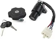 Yurefax Motorcycle Ignition Switch Lock Key, for Seat, Gas Cap Set Replacement, for RZ125 RZ250 RZ350 Motorcycle Ignition Switch Key