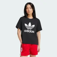 在飛比找momo購物網優惠-【adidas 愛迪達】上衣 女款 短袖上衣 運動 三葉草 