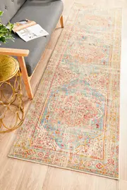Handsel Feat Blue Runner Rug