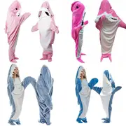 Cartoon Shark Sleeping Bag Flannel Homewear Comfortable Indoor Costume