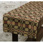 Patriots Knot Table Runner 14" x 56" Black Red Tan Woven Table Decor