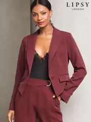 Lipsy Burgundy Red Single Button Tailored Blazer (AD8090) | $72