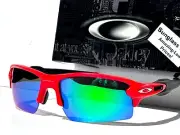 NEW Oakley FLAK 2.0 XL Matte Redline POLARIZED Galaxy Jade Mirror Sunglass 9188