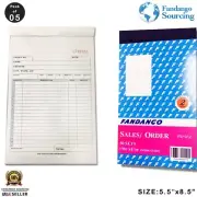 Sales Order Book Receipt Book 50 Duplicate Forms Carbonless, 5.5"x8.5", 5 Pack
