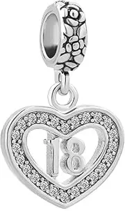 [LSxAB] 16th 18th 21th 30th 40th 50th 60th Birthday Charm for Women Mum Daughter Girlfriend Her Gift Compatible with Pandora Bracelets