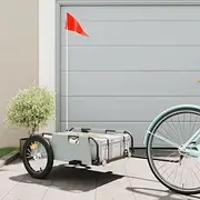 Bike Trailer Grey Oxford Fabric and Iron,Bicycle Trailers-94168