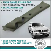 DUAL PILLAR POD 2 GAUGE HOLDER FOR NISSAN GU PATROL 1997 - 2016 TRIM COLOUR J
