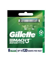 New Gillette Mach 3 Sensitive Blades Refill 8 Pack