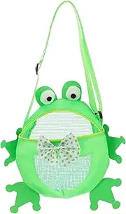 PRETYZOOM Frog Shell Bag Large Mesh Beach Storage Tote with Adjustable Straps for Sand Seashells and Swimming Gear for Beach and