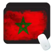 Morocco : Mousepad Distressed Flag Vintage Gift Moroccan Expat Country
