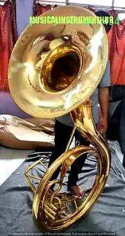 TUBA SOUSAPHONE 25" BELL IN BRASS POLISH OF PURE BRASS +HARD CASE+FREE SHIPPING