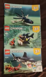 Brand-New Set of 3 Lego Creator 3 in 1 Instruction Booklets