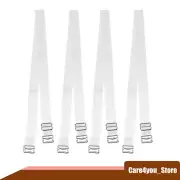 2 Pair Invisible Clear Bra Strap Stainless Steel Hook Shoulder Strap ABS 18mm