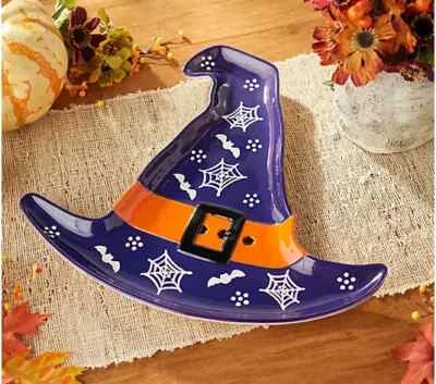 Temp-tations Seasonal Figural Platter Witches Hat=New In Unopened Box