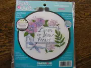Dimensions Learn A Craft LISTEN TO YOUR HEART Crewel Embroidery Beginner Kit
