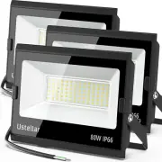 3 Pack 80W LED Flood Lights Outdoor Bright 800W Equiv. 24000LM Security Light IP
