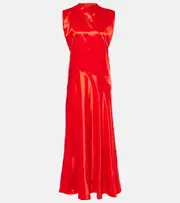 [Jil Sander] Jil Sander Satin midi dress AU 12 red