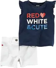 [Carter's] Baby Girls' 2 Piece Red White and Cute Set