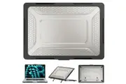 WASSUP MacBook Air 15 inch Case 2023-2024 Release Honeycomb Heavy Duty Protective Cover with Fold Kickstand-Black