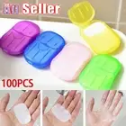 Up To 100 PCS Portable Washing Slice Sheets Hand Bath Travel Scented Paper Soap