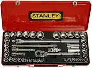 Stanley 1/2 Inch Square Drive 12 Point Metric/Imperial Socket Set (43 Pieces)
