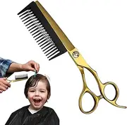 Hair Cut Scissors,Professional Barber Scissors - 2-in-1 Thinning Shear with Detachable Comb Hairdressing Tools for Barber Salon Home Travel Bathroom Hairstylist Men Women Kids Elderly