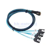 Slim Line SAS 4.0 SFF-8654 4i 38pin to 4 SATA Hard Disk Fanout Raid Cable 0.5/1m