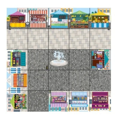 Bee-Bot Marketplace Mat | Educational Fun mats Programmable Robot Toys for Kids