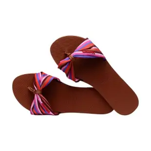 【havaianas 哈瓦仕】平底涼鞋 女鞋 拖鞋 碎花 You St Tropez Print 咖啡色 4148246-1976W(哈瓦士)