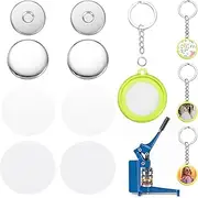 uxcell 25 Sets Button Maker Supplies 25mm / 0.98 Inch Blank Badge Button Parts Badge Parts with Blank Paper for Hand Press Crafts Making Double-Sided Keychain, Light Green