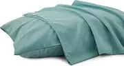Grayish Green Pillowcases King Size, 2PCS Microfiber Pillow Cases Set, 2000TC Soft Pillow Covers with Envelope Closure, Gifts for Men or Women - Grayish Green, King, 50 * 90cm
