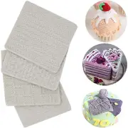 (set Of 4) Knitting Silicone Fondant Mold/knit Simpress Texture Stamp Mat/sweate