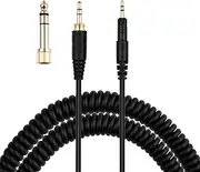ATH-M50x Cable, Coiled AUX Cord Replacement for Audio-Technica ATH-M40x, ATH-M70x Headphone with 1/4 inch Adapter, 4ft to 10ft